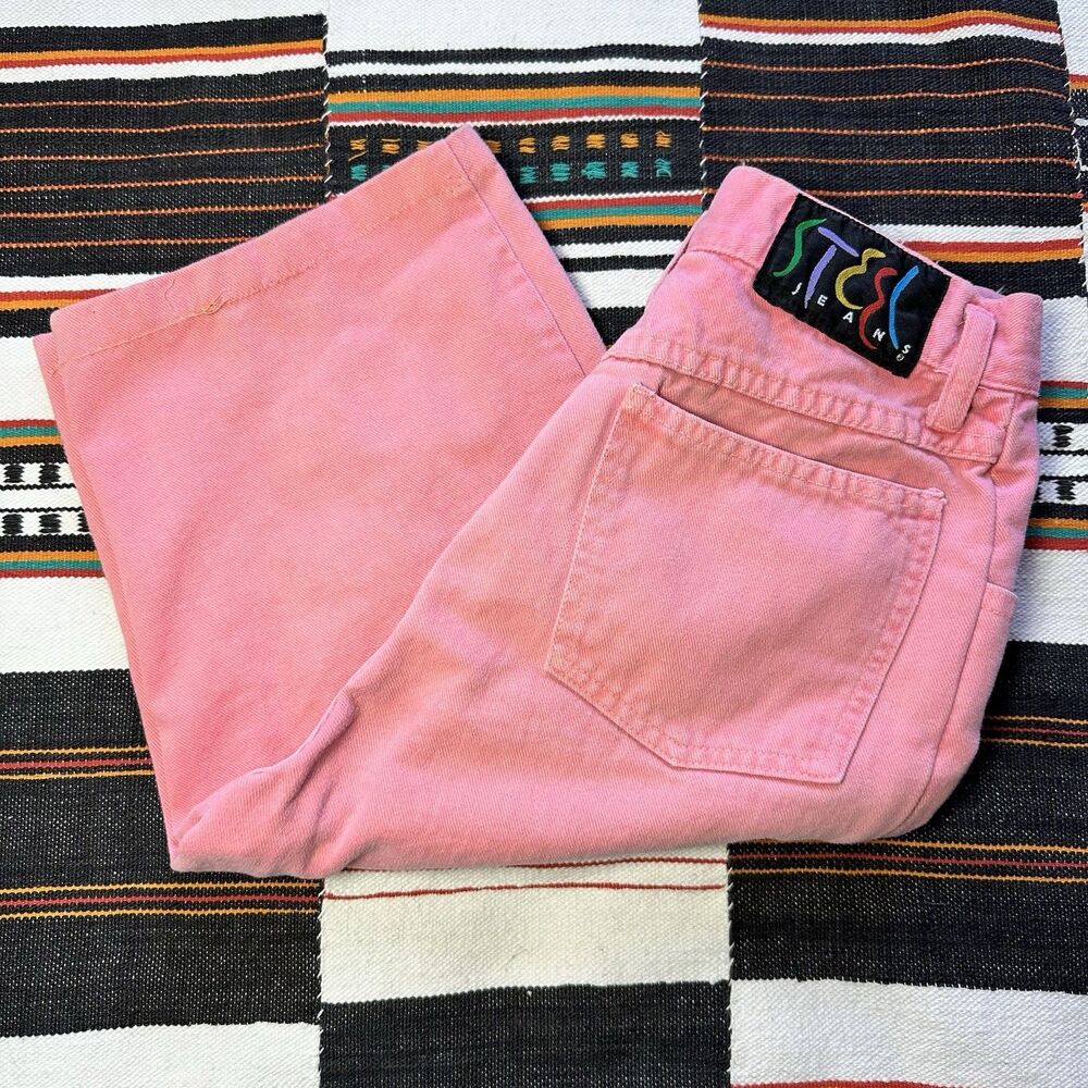 Vintage 1980’s Steel Jeans Hemmed Shorts. OOAK. Pink. Cotton. USA. Size 11.